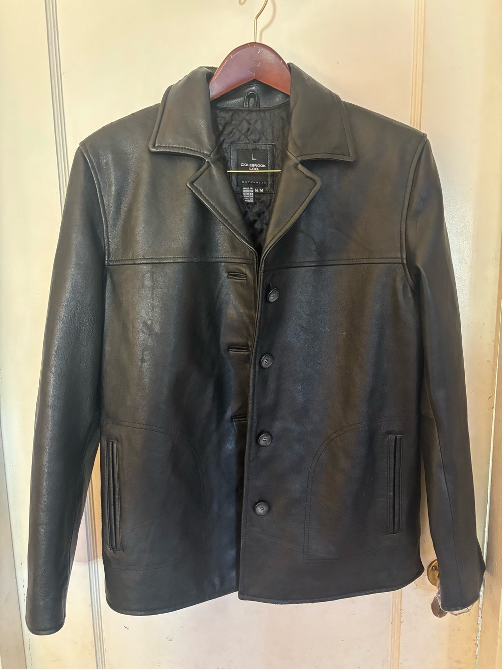 Vintage Black Leather Coat